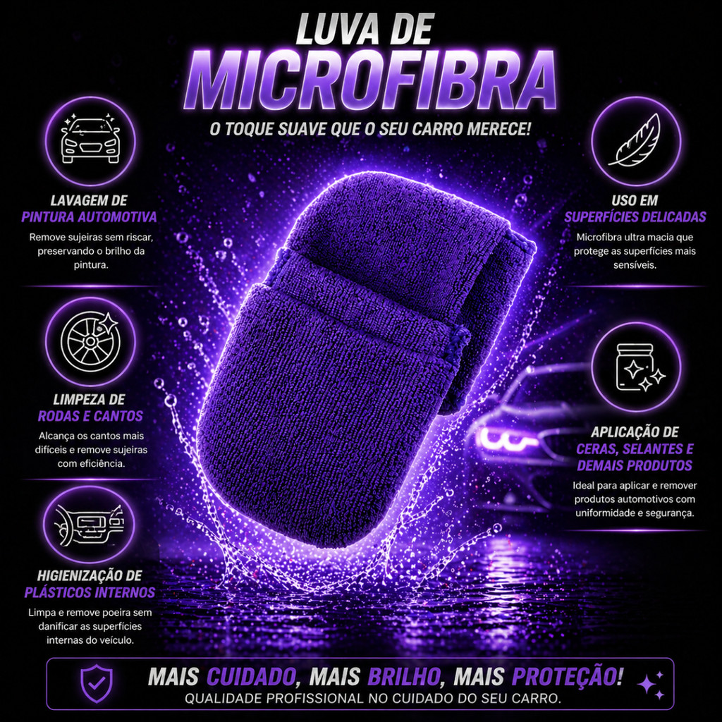 Luva Aplicadora Microfibra Para Passar Cera Selante - Zacs · foto 2