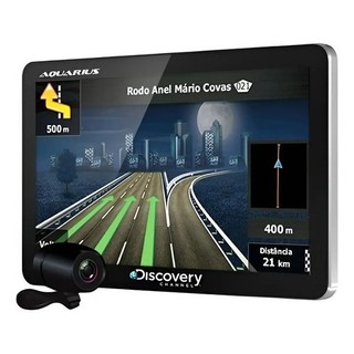 Gps Aquarius Discovery 7.0'' Tv Digital Camera Ré Atualizado Preto com radar e indicadores recarregável lançamentos