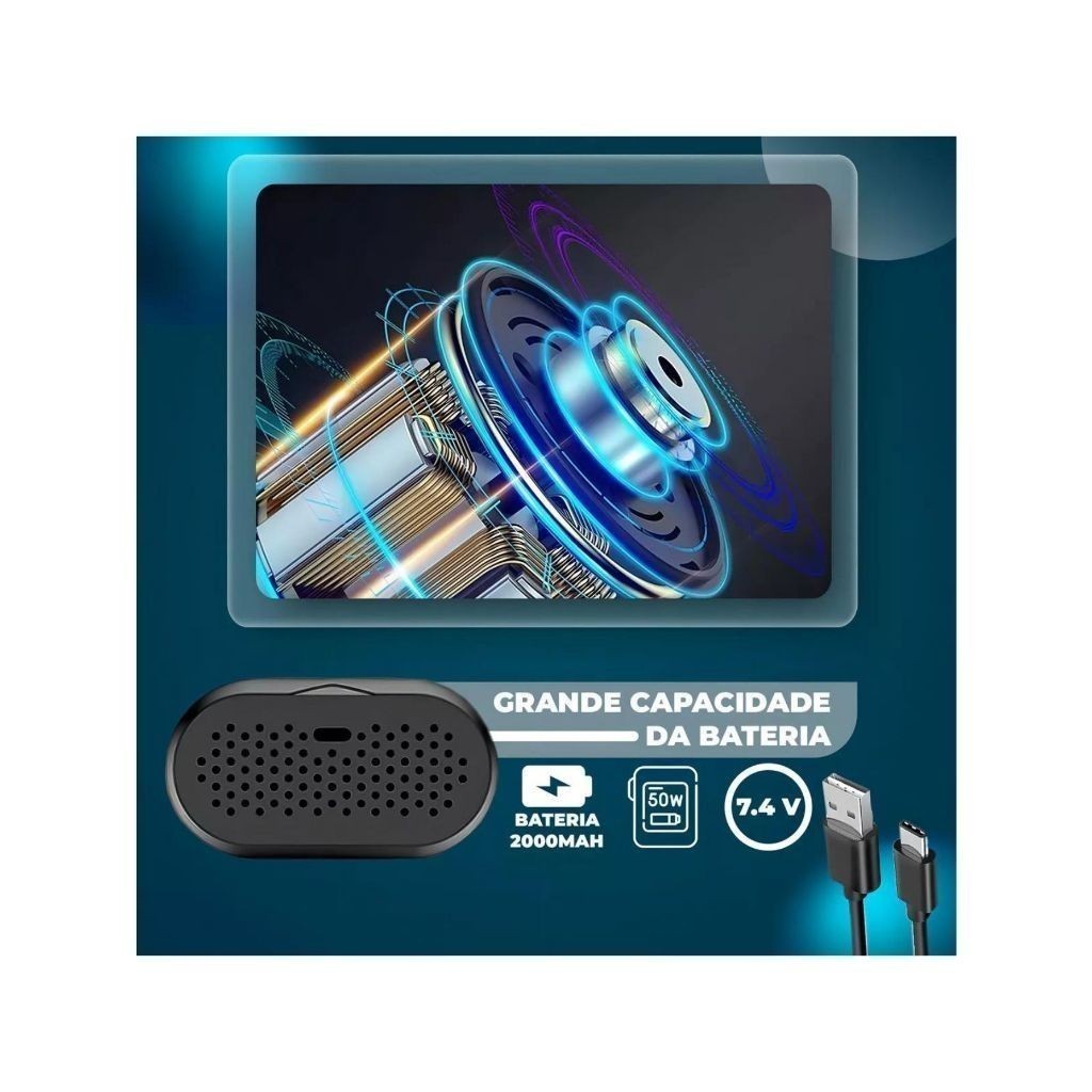 Mini Compressor de Ar Portatil Recarregavél Digital USB Calibrador Pneu Env io Imediato — imagem 2 de 2