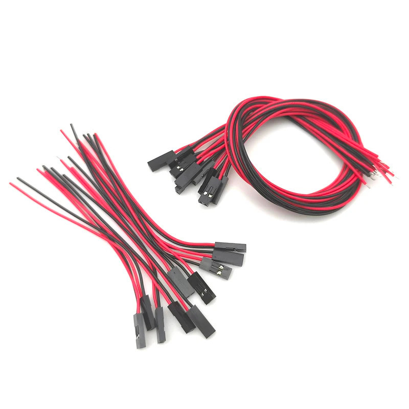 10 Pçs/Lote 2PIN 2 Pinos Fêmea Jumper Conector Fio 26AWG 2P Cabo Para Dupont 10CM/20CM/30CM Comprimento