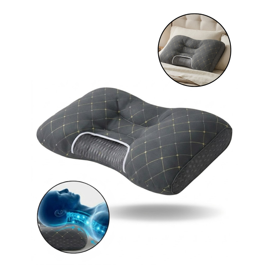 Travesseiro Ortopédico Cervical Ergonomico 1000g 74x48 Almofada Coluna Pescoço Alivio Dores