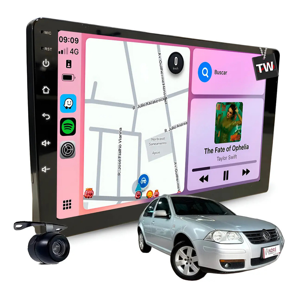 Central Multimídia Genko Mp10 Bora 2008 À 2011 Carplay Waze