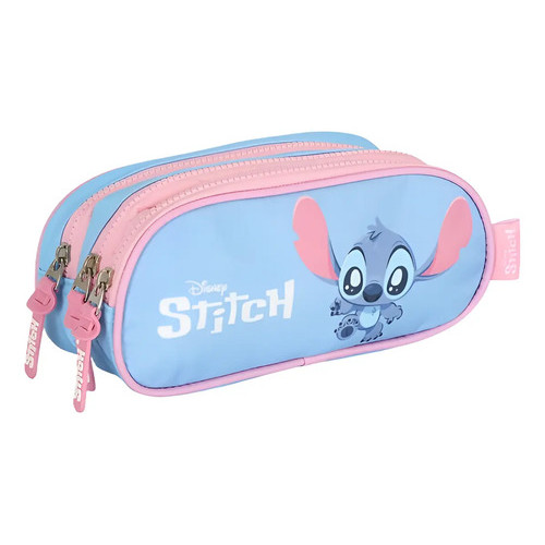 Estojo Triplo Escolar Stitch Disney Azul Luxcel Original