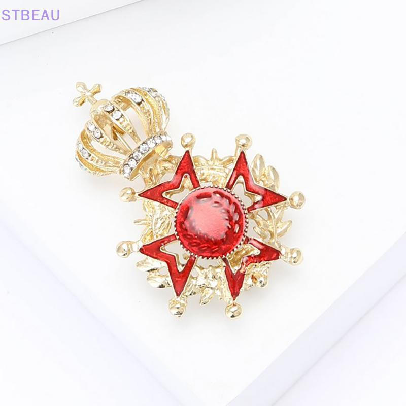 [cxSTBEAU] Broches De Coroa De Strass Para Mulheres Unissex , Medalha , Alfinetes , Festa De Escritório , Amigo , Acessó