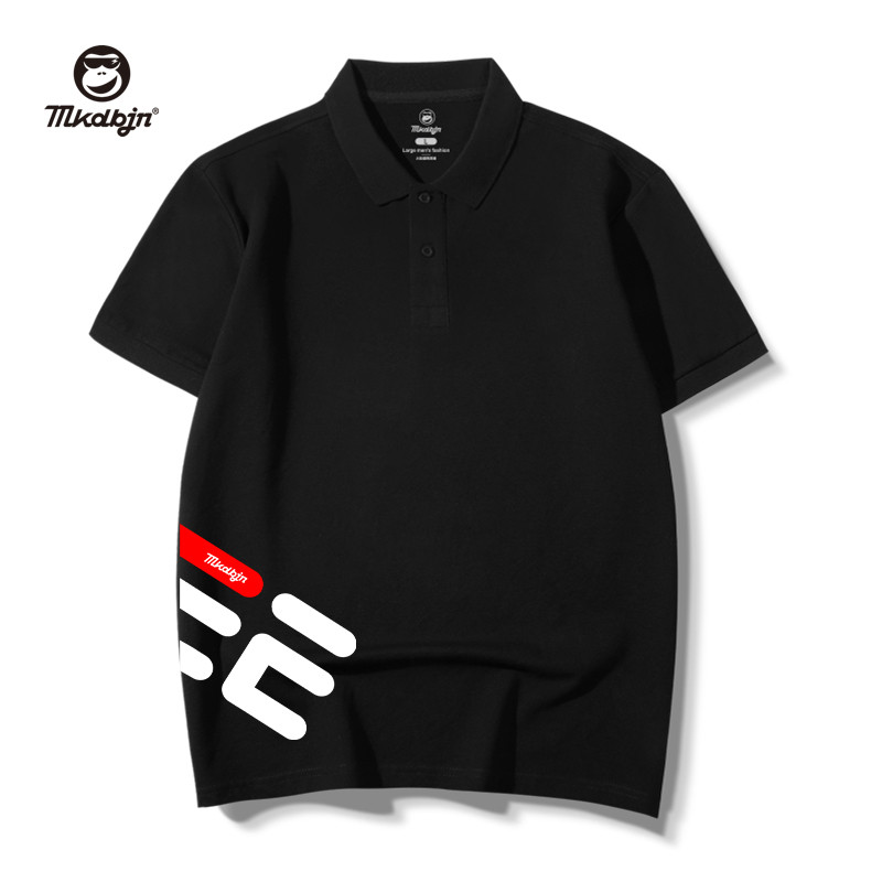 Moda Street wear Plus size masculino wear cara gordo carta impressão tamanho grande gola reversa solta manga curta gordu