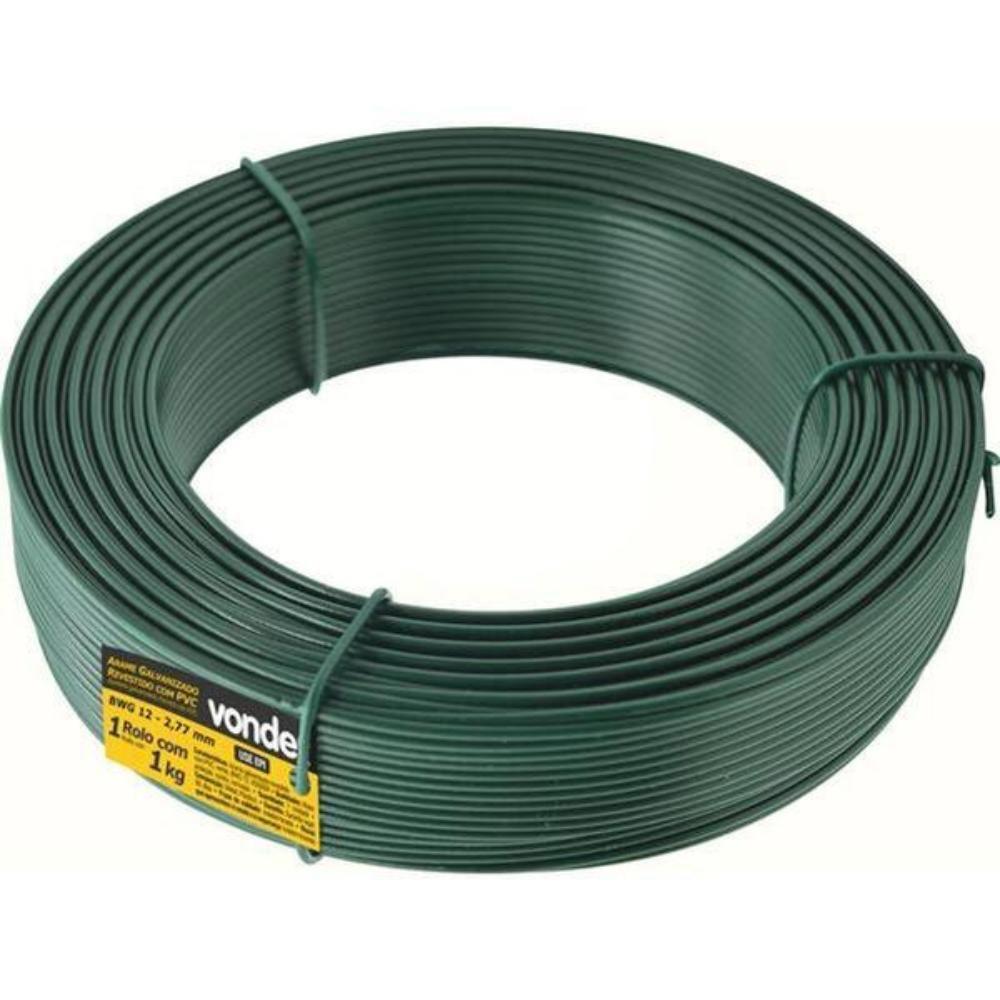 Arame Revestido com PVC Verde 1kg BWG12 VONDER