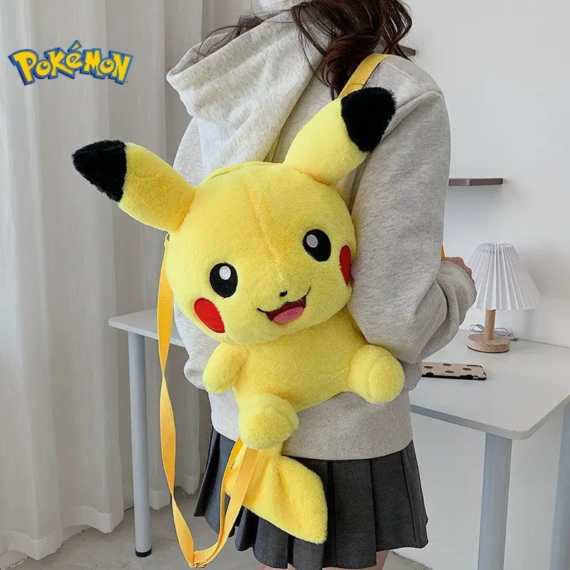 30cm Pokemon pikachu Mochila De Pelúcia Kawaii Saco Do Mensageiro Presente De Aniversário Para Meninos Meninas