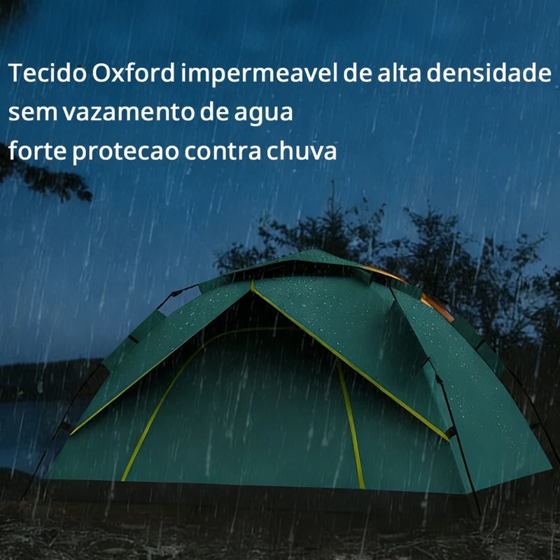 Barraca de Camping Automática 3-4 Pessoas Prova d'Água 200×200×135cm — foto 4