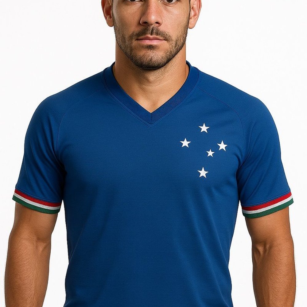 Camisa Retrô Cruzeiro Palestra Masculina Vintage Futebol Clássica Torcedor