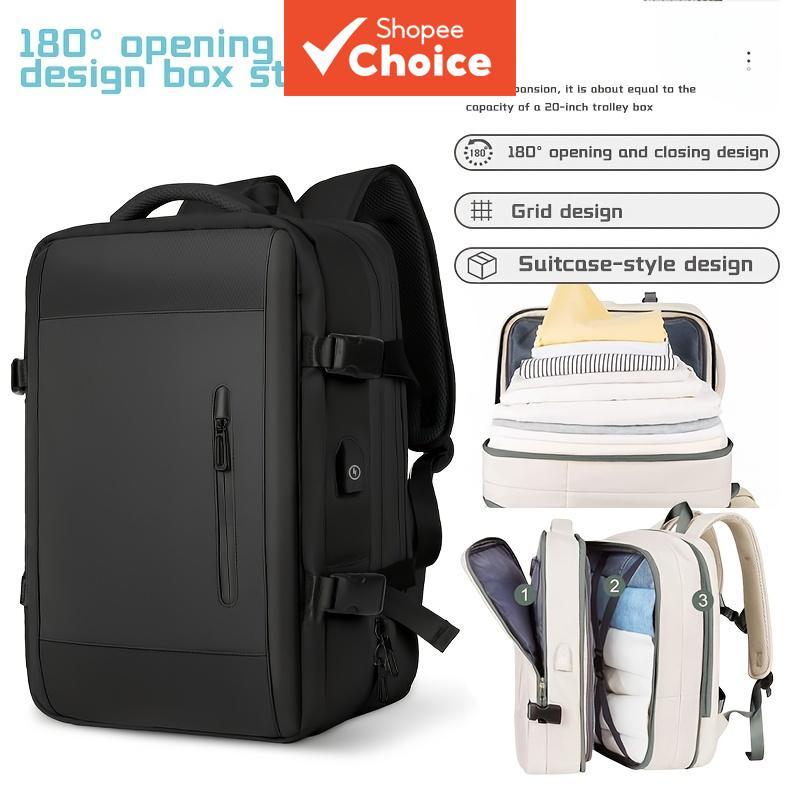 Mochila De Viagem Expansível 24-42L , Para Laptop De 17 Polegadas Com Porta De Carregamento USB , Bolso Antirroubo