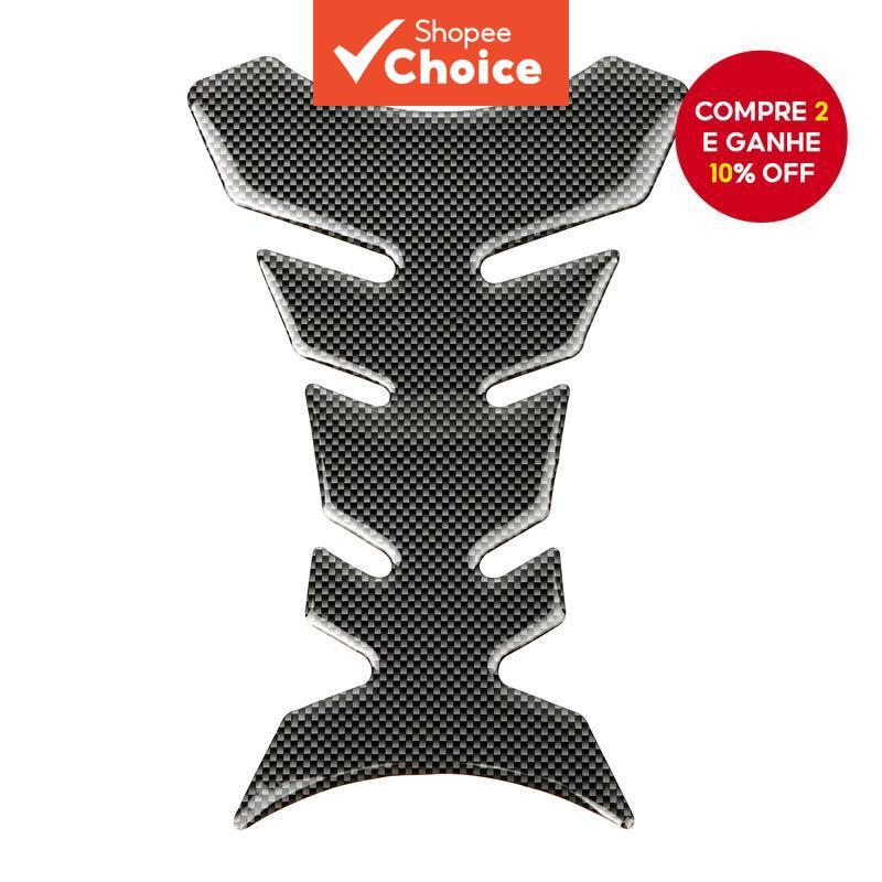Protetor adesivo de fibra de carbono universal para tanque de gasolina de motocicleta, estilo espinha de peixe,