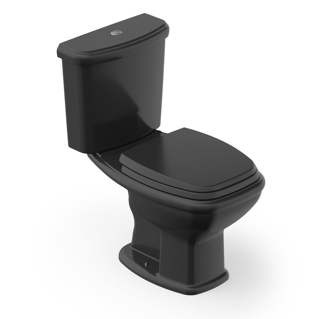 Kit Vaso Sanitário com Caixa Acoplada e Assento Soft Close Fit Plus Celite Preto Brilhante