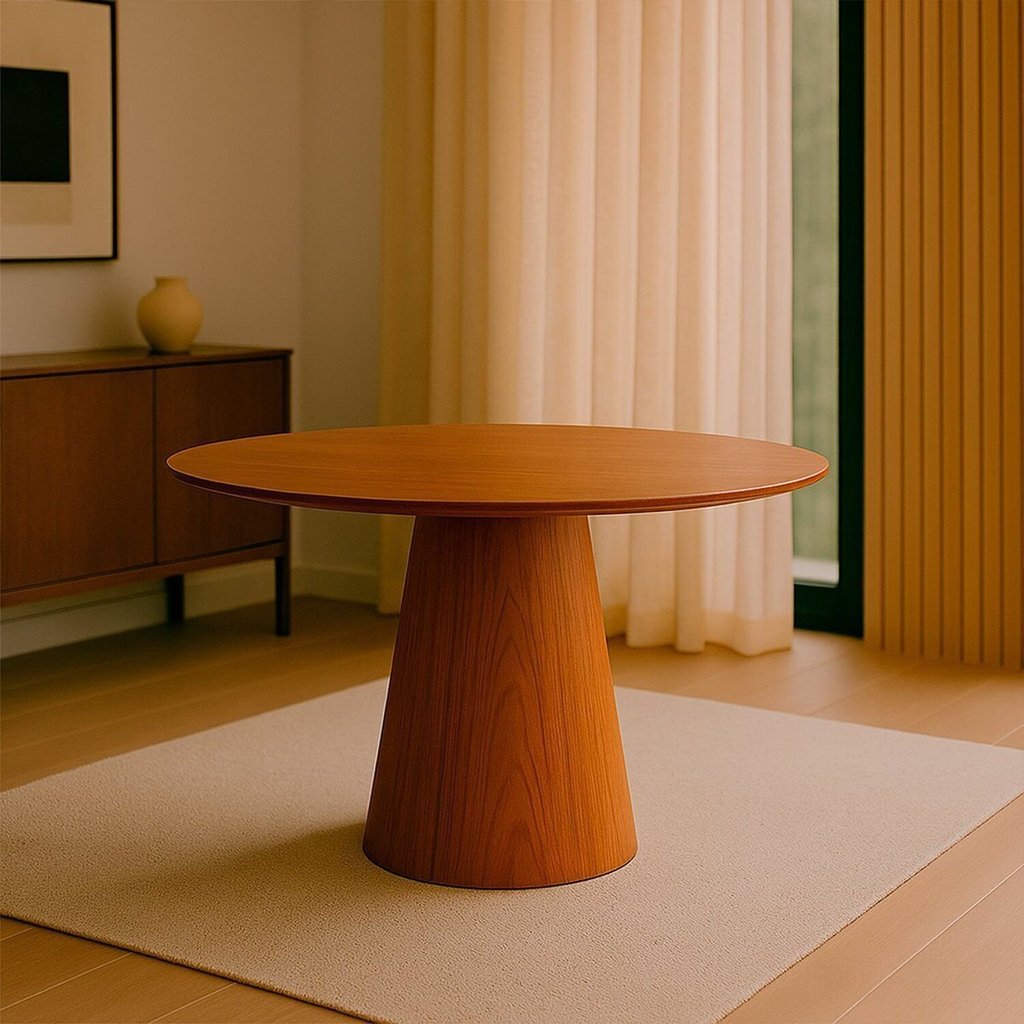 Mesa de Jantar Base Cone em Madeira Laminada 120cm Lyon 120