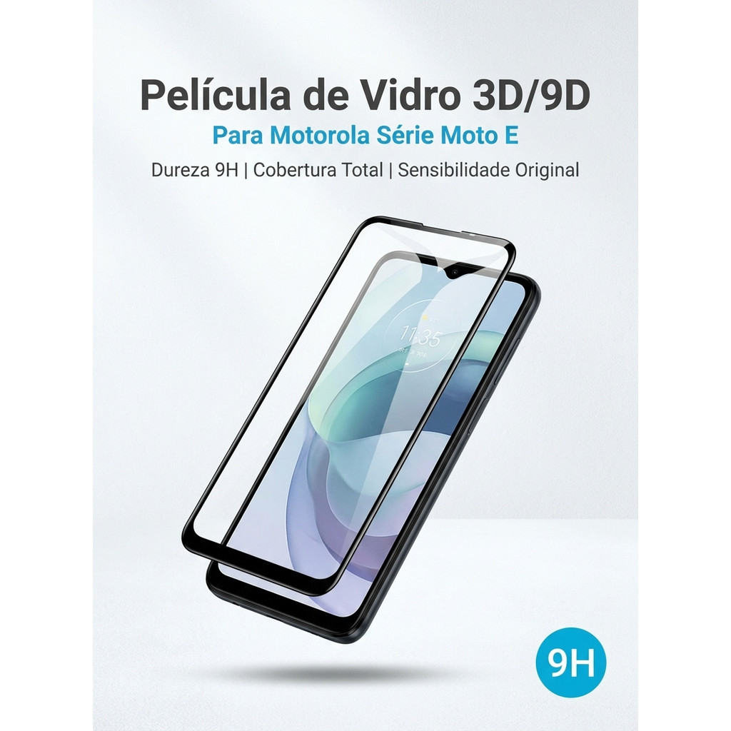 Película 3D 9D Moto E5 Play E6 E6s E7 Plus E7 Power E32 E32s Vidro 9H