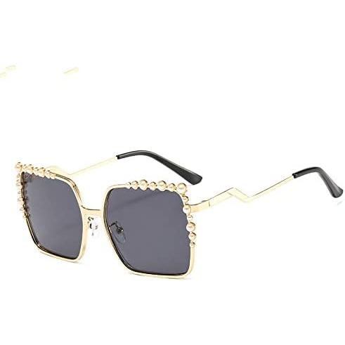 Óculos de sol quadrados oversized modelo 2026 para mulheres, óculos de sol com pérolas, óculos de sol quadrados oversize
