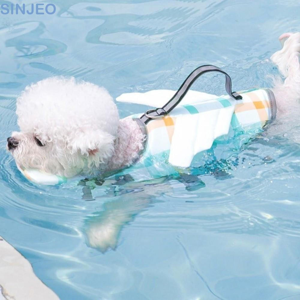 Desce Maiô Para Cachorro , Colete Salva-Vidas À Prova D'água De Desenho Animado , Traje De Banho Ajustável Em Formato De