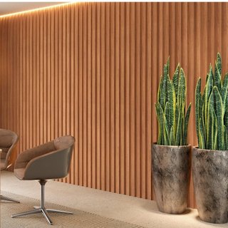 Painel Ripado em Placa 100% MDF 134x250cm (3,35m²) Marrom/Freijó/Madeirado Pradel Móveis Freijó/Madeirado