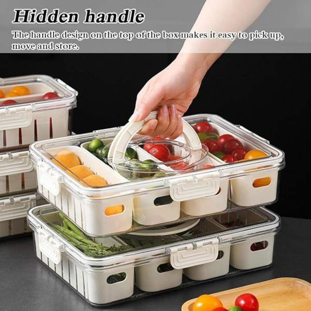 Organizador De Geladeira Kit Potes Hermeticos Escorredor Multiuso Cozinha Organizador Carnes Legumes