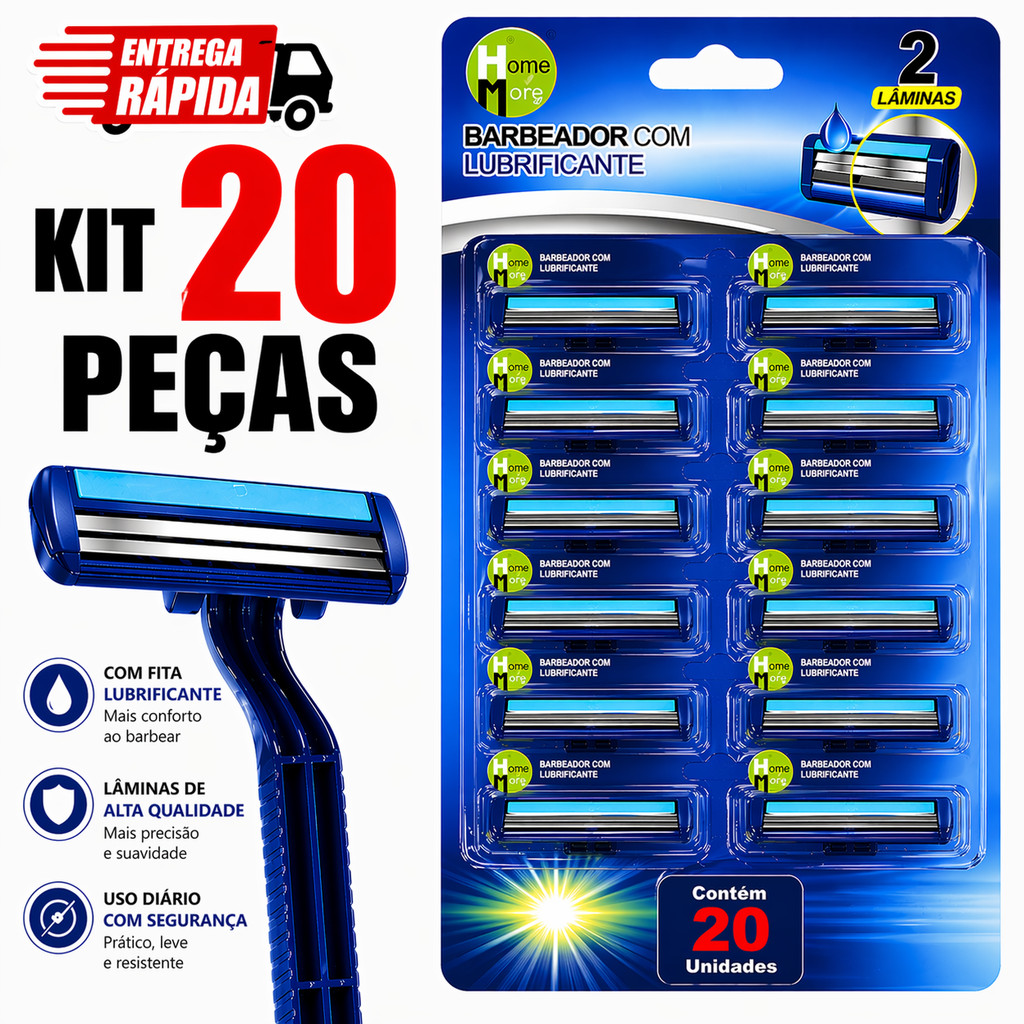 KIT 20/10/5 unidades Prestobarbas Aparelho de Barbear 2 Lâminas Com Fita Lubrificante Barbeado Descartável, PROMO