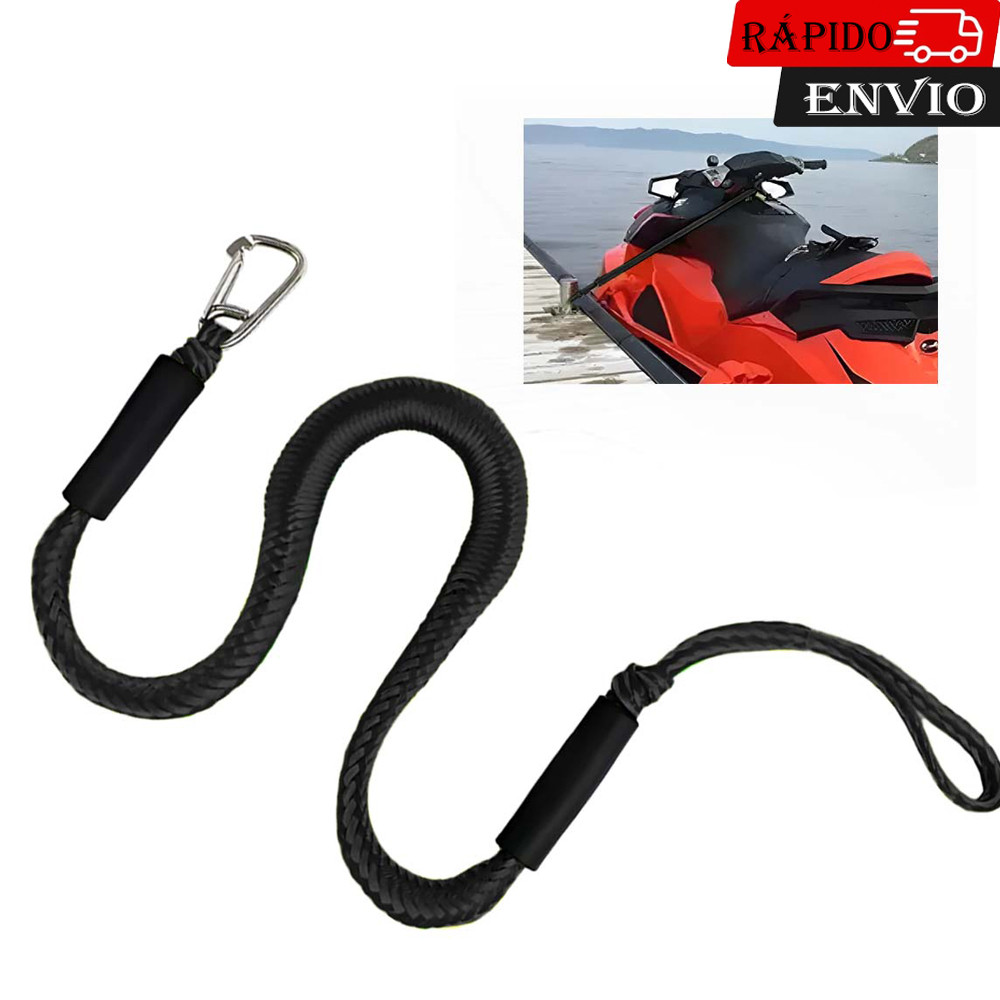 Preto Linhas de doca elástica para barco de Cordas para ancoragem temporária barco pontão mar jet ski embarcação bote