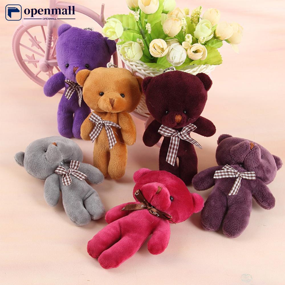 Nobleflying OMALL 1Pc Mini Urso De Pelúcia Brinquedos 12cm Conjunto Pingente PP Algodão Macio Brinquedo Buquê Boneca Pre