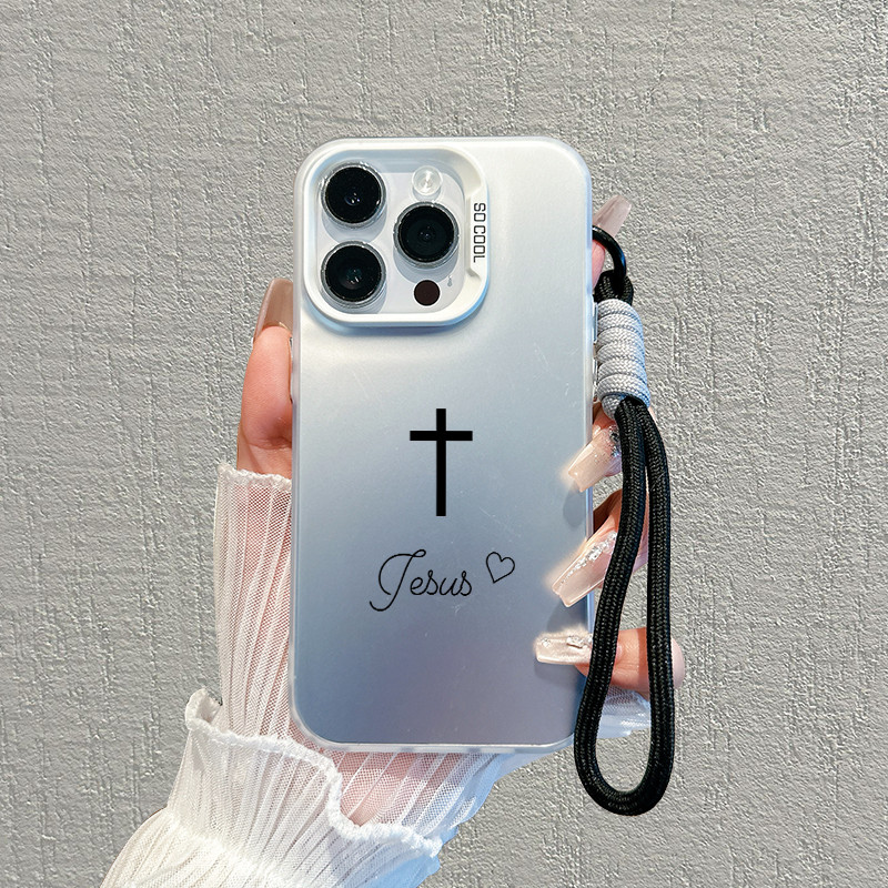 Detalhes do Capinha cordão Jesus Cruz para iPhone 11 12 13 14 15 16 17 Pro Max Plus Samsung S25 S24 S23 A15 A36