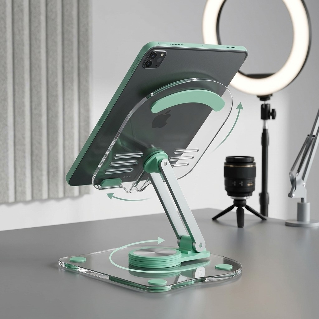 Suporte de Mesa Giratório 360 para Lives e Vídeos Tablet e Celular