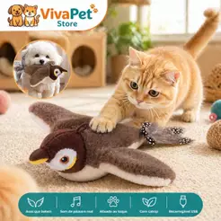 Brinquedo Interativo para Gato Pássaro Eletrônico com Som e Movimento USB Recarregável com Catnip
