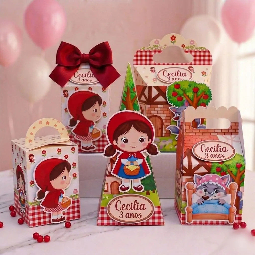 Kit Festa Personalizada Tema CHAPEUZINHO VERMELHO I Com Laço l   Aniversário l Lembrancinha de festa Pegue E Monte
