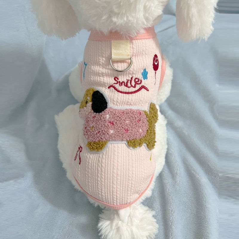 Roupas para cães de estimação primavera verão novo estilo tração bonito colorido Dachshund cão colete Teddy Bichon peque