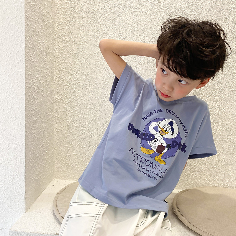 Coreano coreano meninos meninas puro algodão de manga curta camiseta roupas de verão bebê crianças roupas bebê 1 ano de 