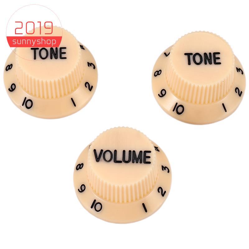[Bestseller S] Novo Creme Escuro Fonte 1 Volume E Botões De Controle De Guitarra De 2 Tons Para