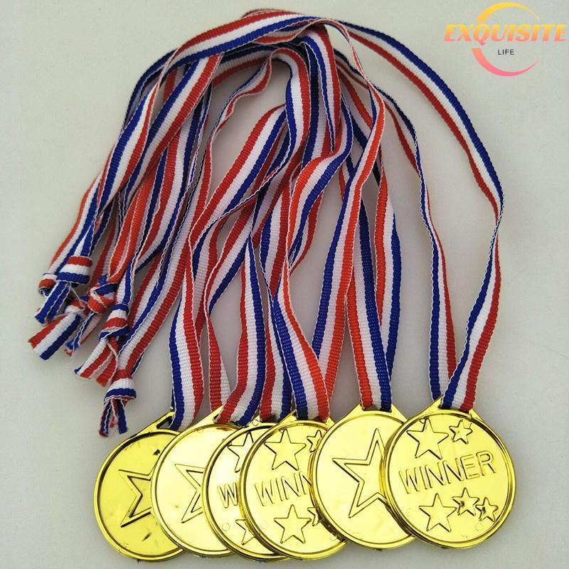 [EL-t] 10 Unidades De Medalhas De Vencedores De Ouro De Plástico Para Crianças , Prêmios Esportivos , Brinquedos Lembran