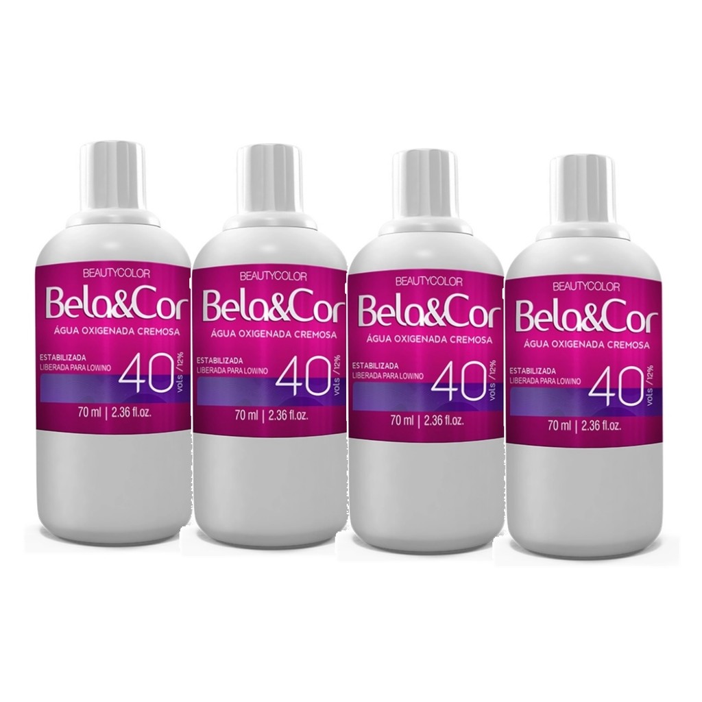AGUA OXIGENADA CREMOSA 40 VOLUMES BEAUTY COLOR 70ml - KIT C/4