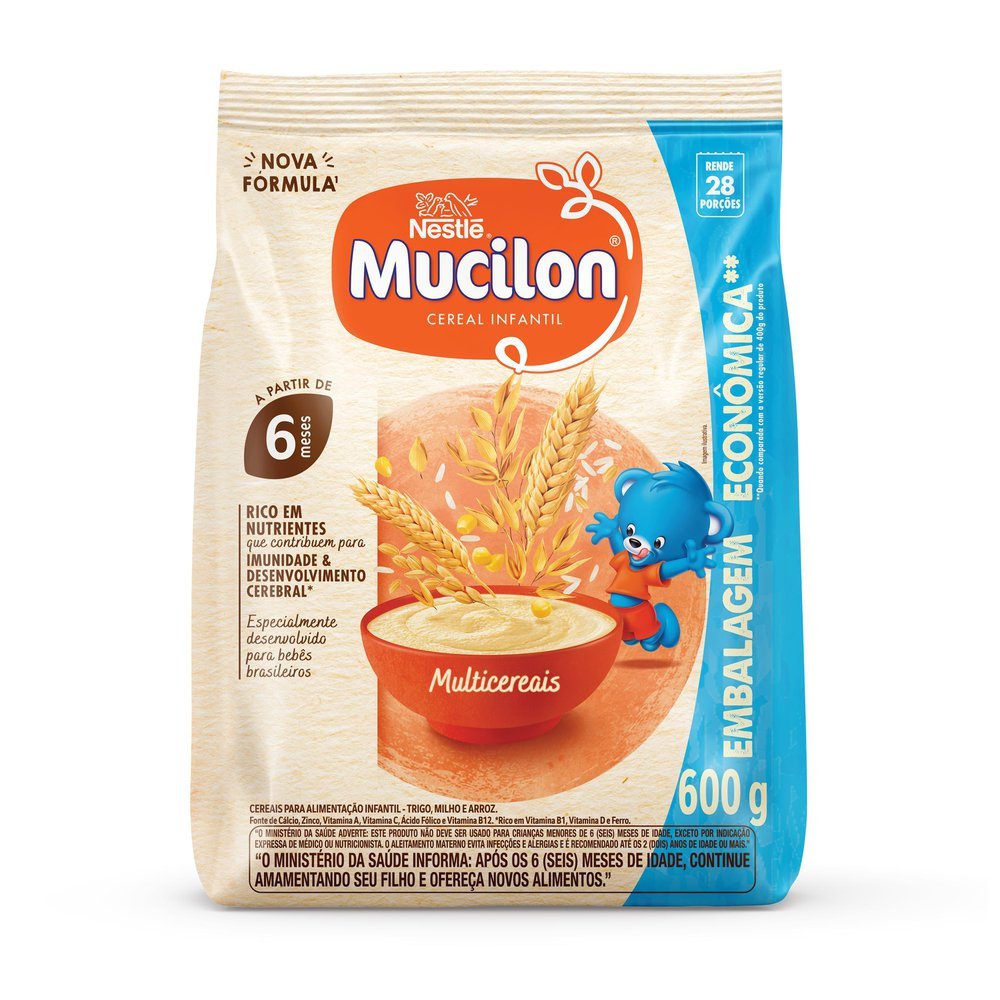Mucilon Multicereais Nestlé a partir de 6 meses 600g
