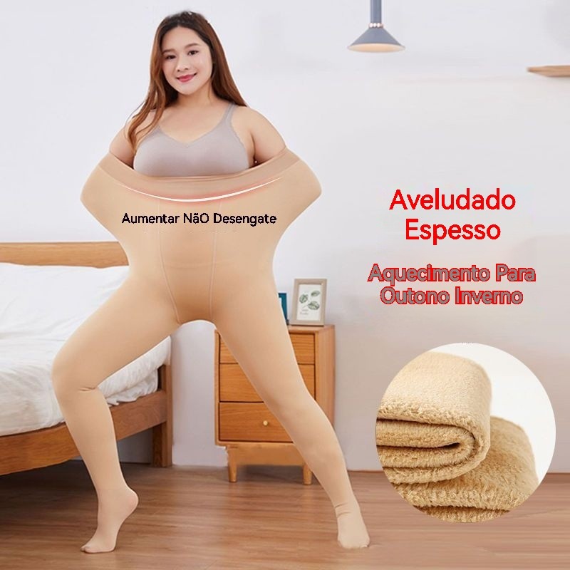 Nude Meia Calça Témanho grande atéda Fina transparente sea Terno Feminina Cavado profundo Slim