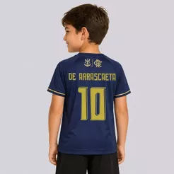 Camisa Flamengo Frequência Infantil Marinho 10 De Arrascaeta