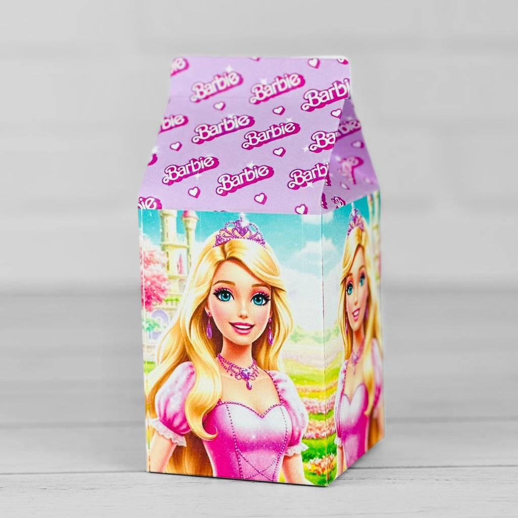 10 Caixinhas Tema Barbie Princesa - Lembrancinha Festa Infantil Decoração Aniversário Caixa Milk