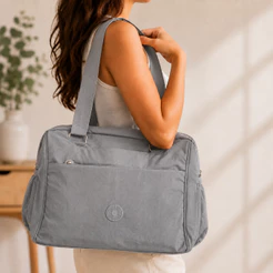 Bolsa Transversal Tote Feminina Grande Capacidade em Nylon - Ideal p/ Trabalho Escolar
