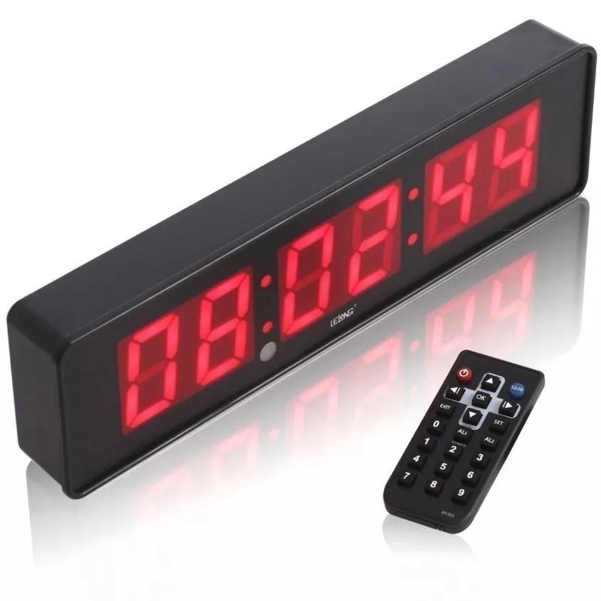 Relógio e Cronômetro Digital de Parede Mesa Led com Controle Remoto Timer