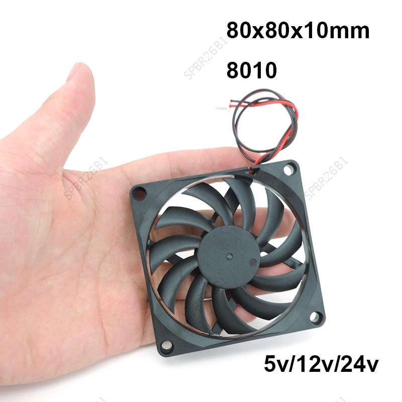 8cm 8010 DC 5V 12V 24V Ventilador De Refrigeração Sem Escova Para Peças De Impressora 3D Reprap Refrigerador 80x80x10mm