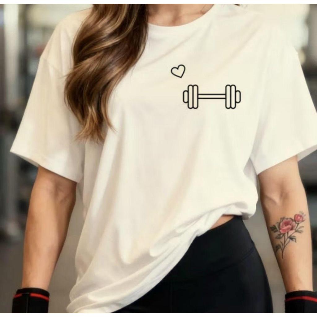 Camisetão T-shirt Oversized 100% Algodão Feminina Gym Treino Academia Musculação Halter