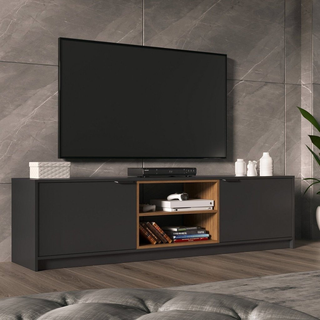 Rack para TV até 60 Polegadas 180cm Cinza Grafite/Montana Grafite/Montana