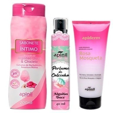 KIT Feminino Sabonete Líquido + Creme Hidratante Loção Corporal + Perfume Intimo Sensual SEX SHOP