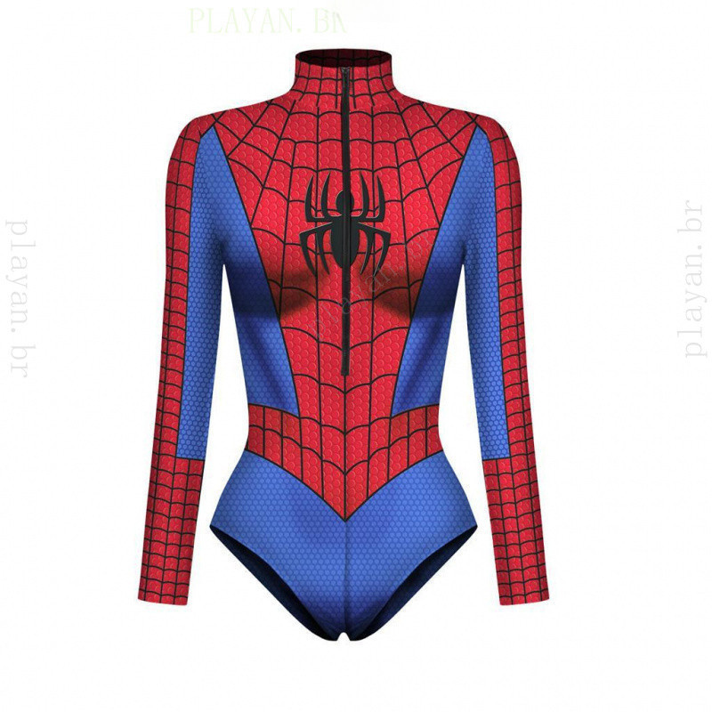 Novo Macacão Super Spider Fato De Aranha Feminino