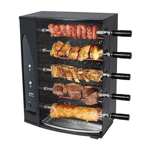 Churrasqueira Elétrica Rotativa 5 espetos Arke Vitta Smart-05, Preta