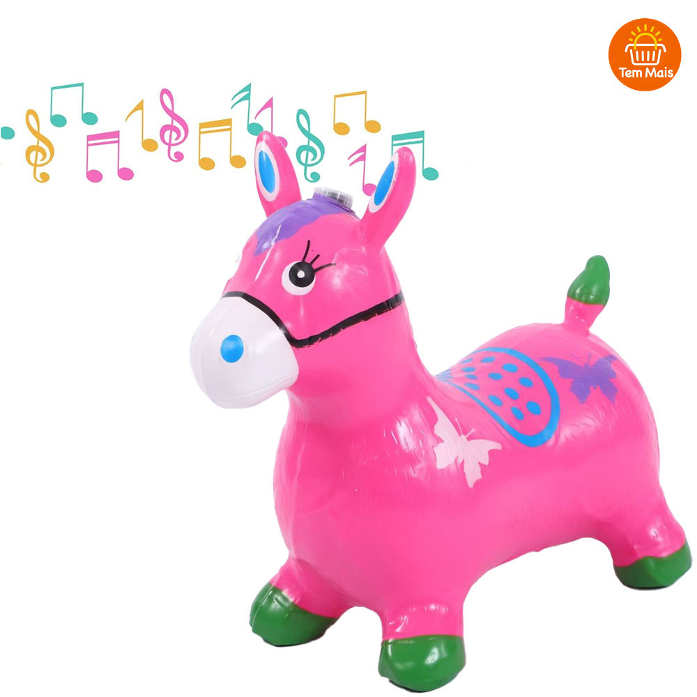 Brinquedo inflável de cavalo saltitante, equipado com music