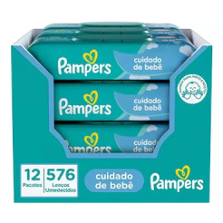 Lenços Umedecidos Pampers Cuidado De Bebê 576 Unidades