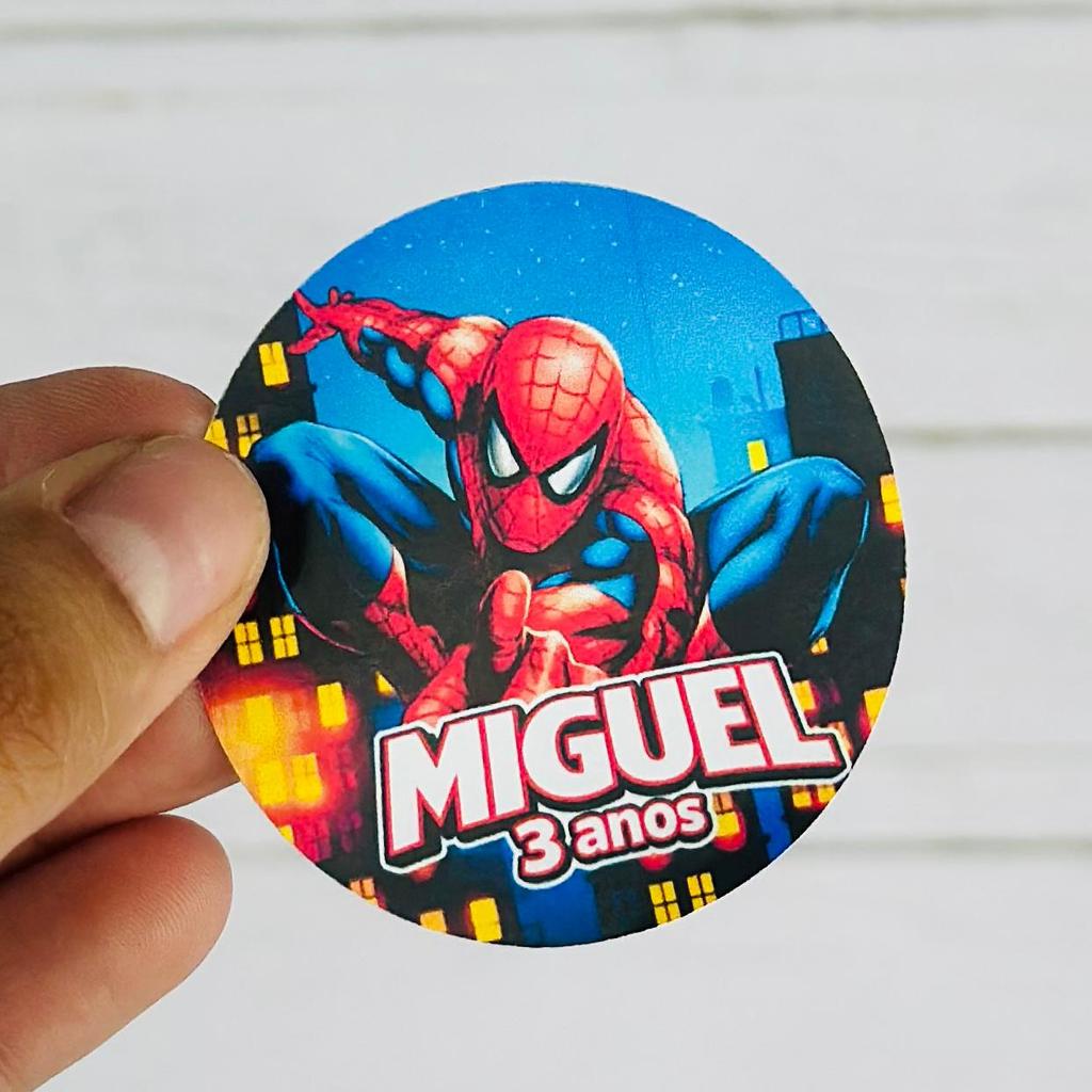 Adesivos Homem Aranha Personalizados Com Nome 5x5 cm Lembrancinha Aniversário Infantil Decoração Mimos