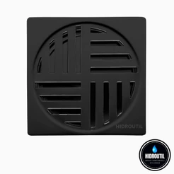 Grelha ABS Para Ralo Automático Quadrado Preto 10x10